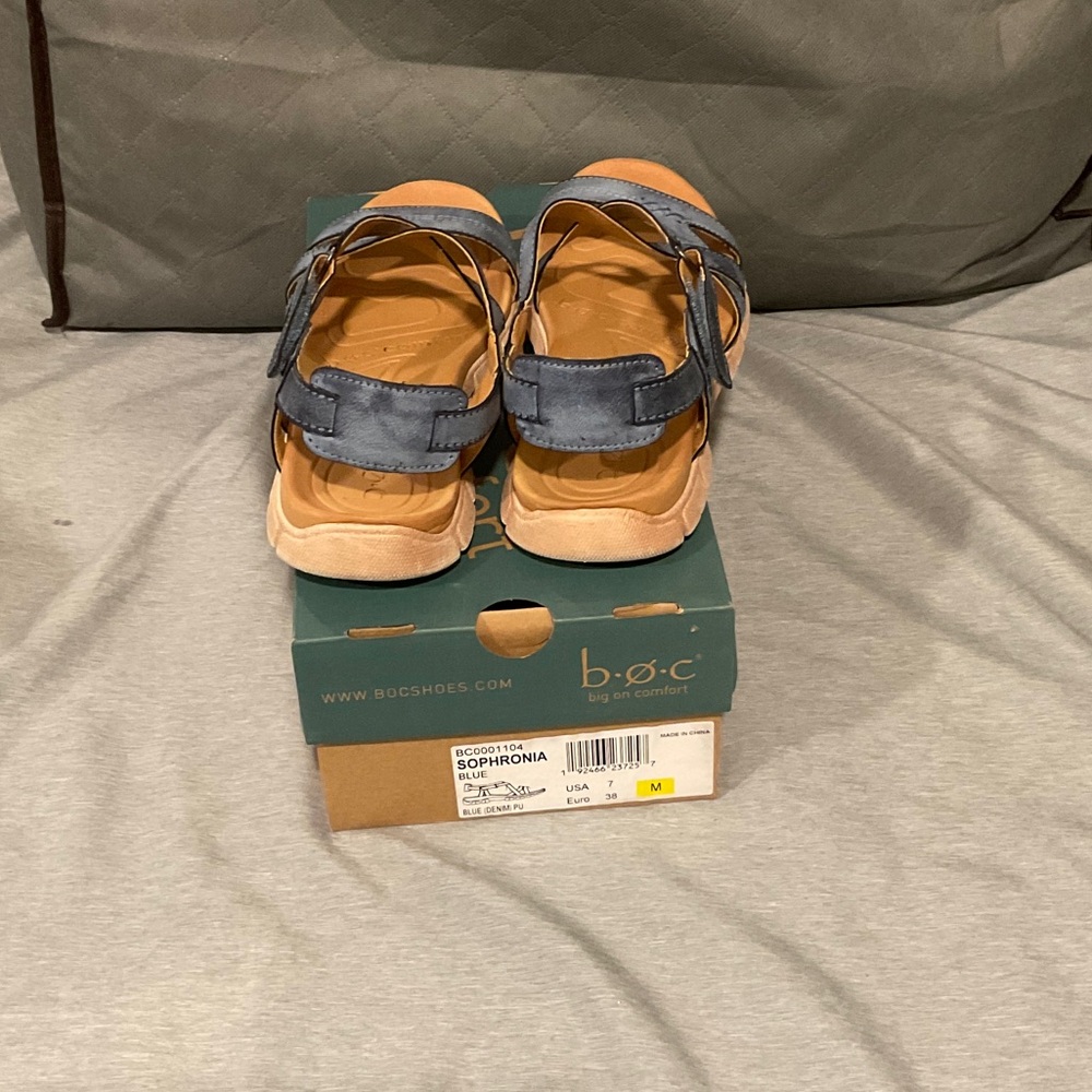 b.o.c. Blue Cross-Strap Sandals - Picture 8 of 8